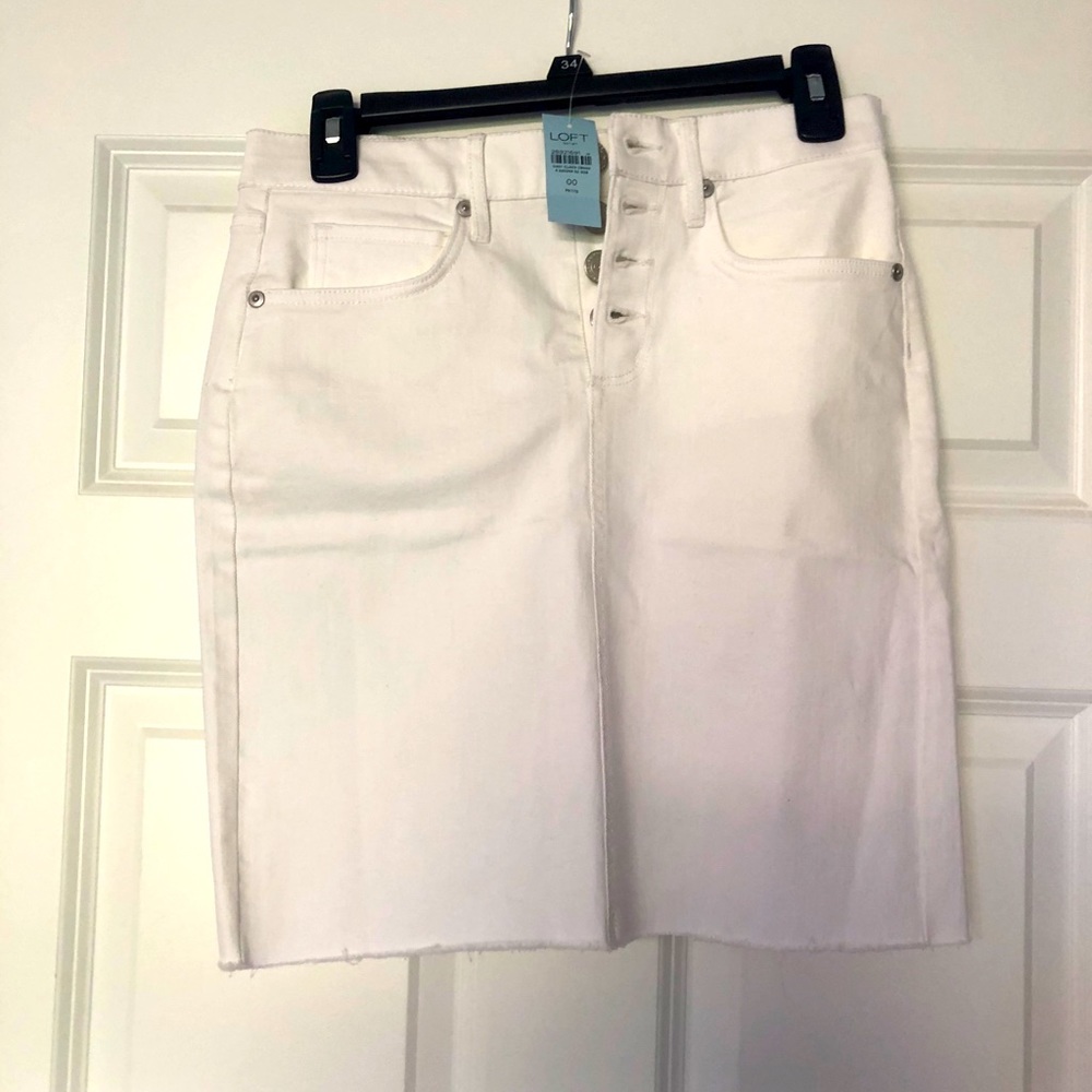 White Jean Skirt NEW WITH TAGS 🏷- Loft 00P